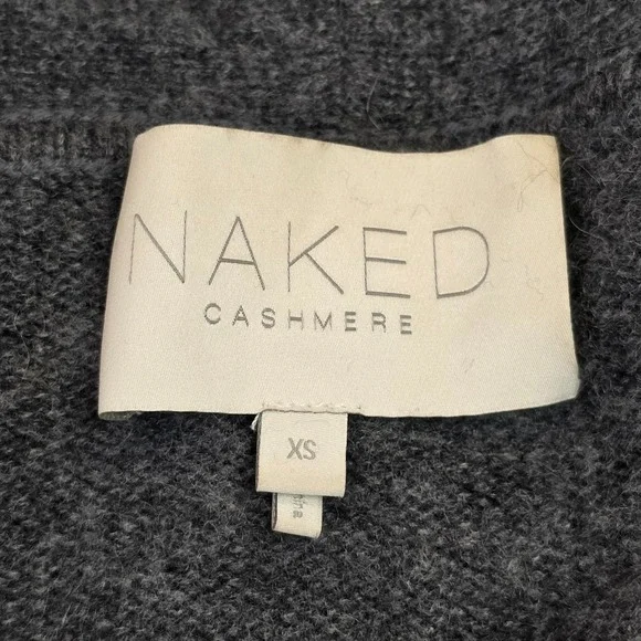 Naked Cashmere Women's XS Open Front Shawl Collar Cardigan Sweater Gray Oversize